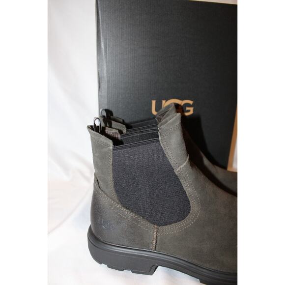 NIB UGG MEN'S WATERPROOF BILTMORE WORK LEATHER CHELSEA BOOTS GRAY‎ BLACK - Picture 5 of 7